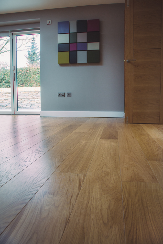 Classic French engineered prime Oak flooring with hard wax oil in living room